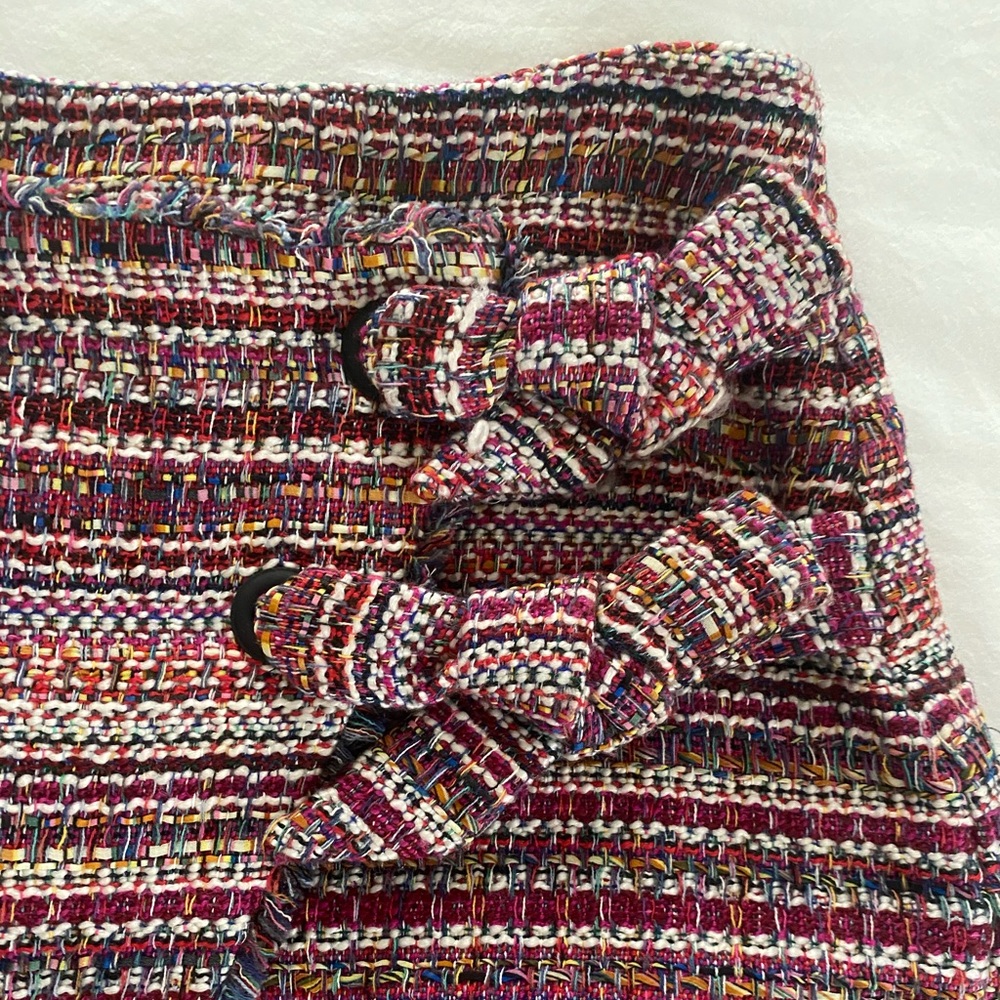 Halogen Asymmetrical Grommet Tie Tweed Skirt - Picture 6 of 8